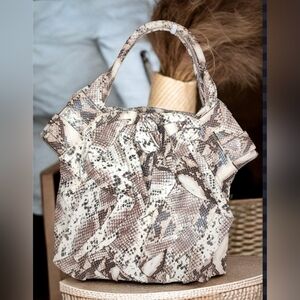 Galian New York Large Snakeskin Or Python Hobo Bag